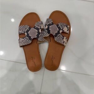 Women's Snakeskin Slide Sandals WORN ONCE